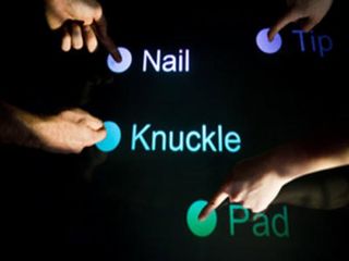 Touching screens with different parts of the finger