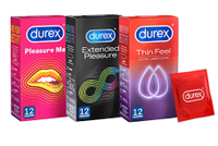 Durex, 36 X Durex Condoms: Extended Pleasure-12, Intimate Feel -12, Pleasure Me -12 Combo Deal,  £19.99