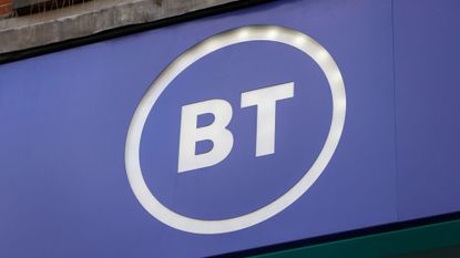 BT Logo on purple-blue background