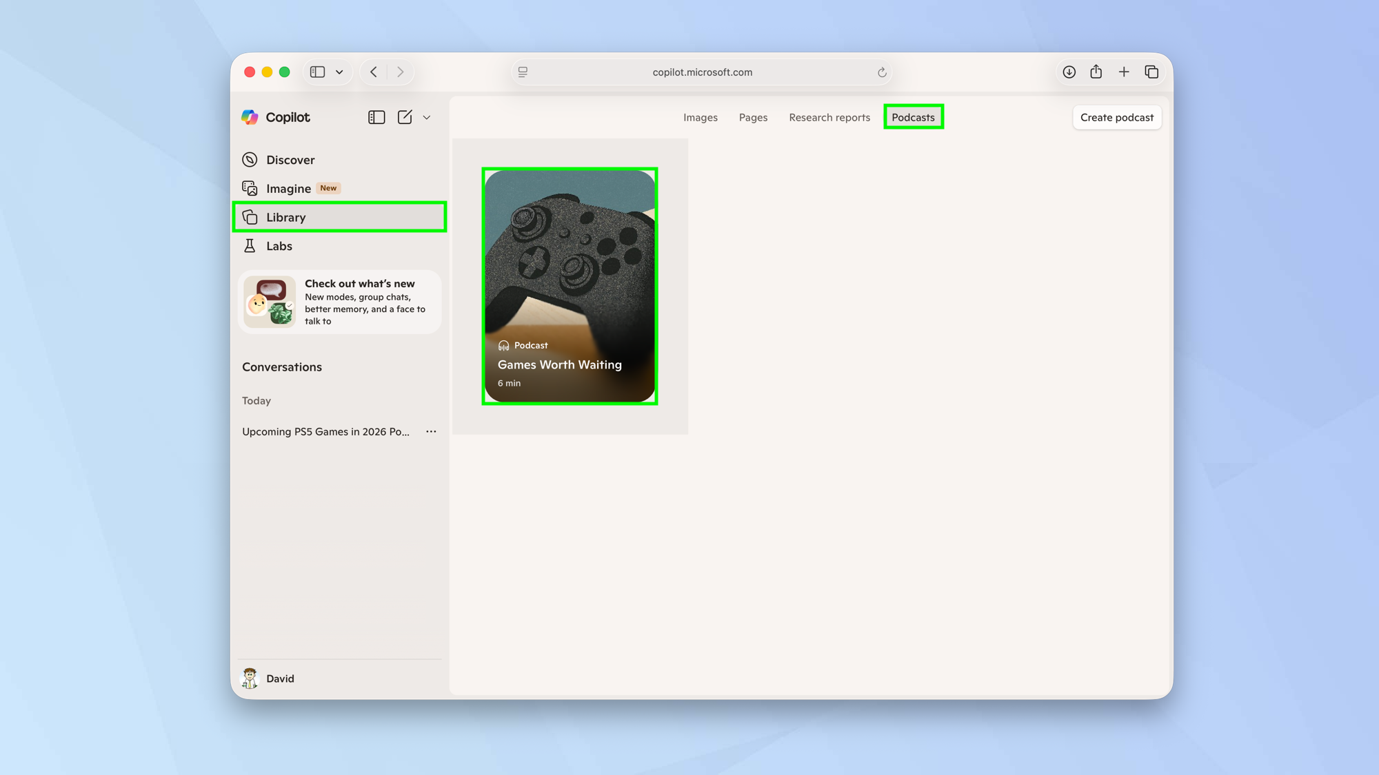 How to create a podcast using Copilot