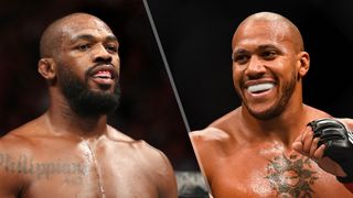 (L to R) Jon Jones and Cyril Gane will face off in the UFC 285 live stream's main event