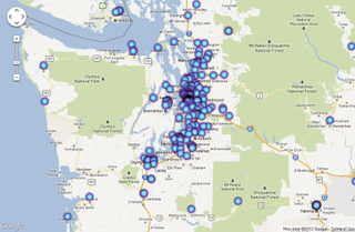 A map condom use reports in the Northwest
