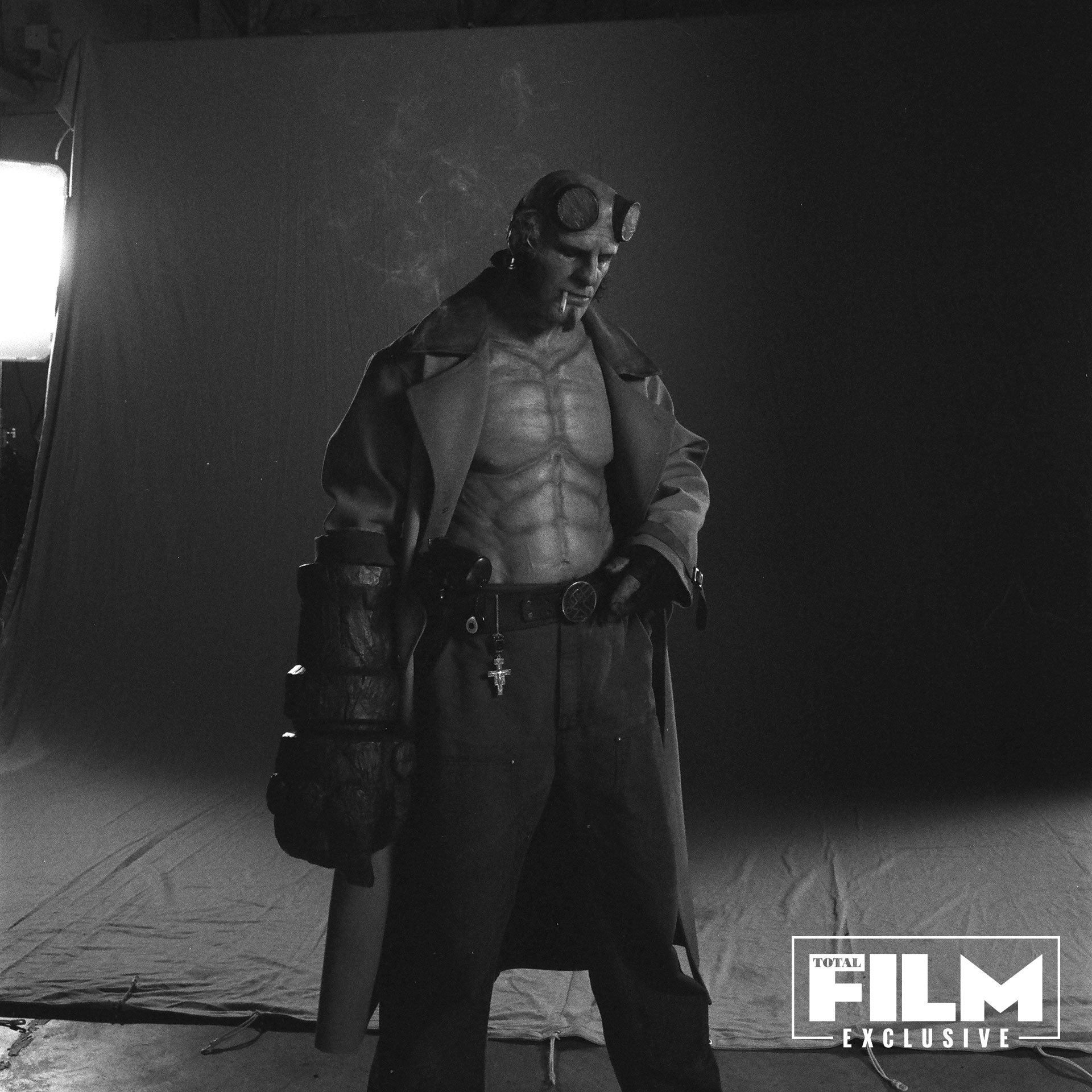 a portrait of jack kesy as hellboy for hellboy: the crooked man