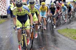 Michael Rogers chases on stage eight of the 2014 Tour de France