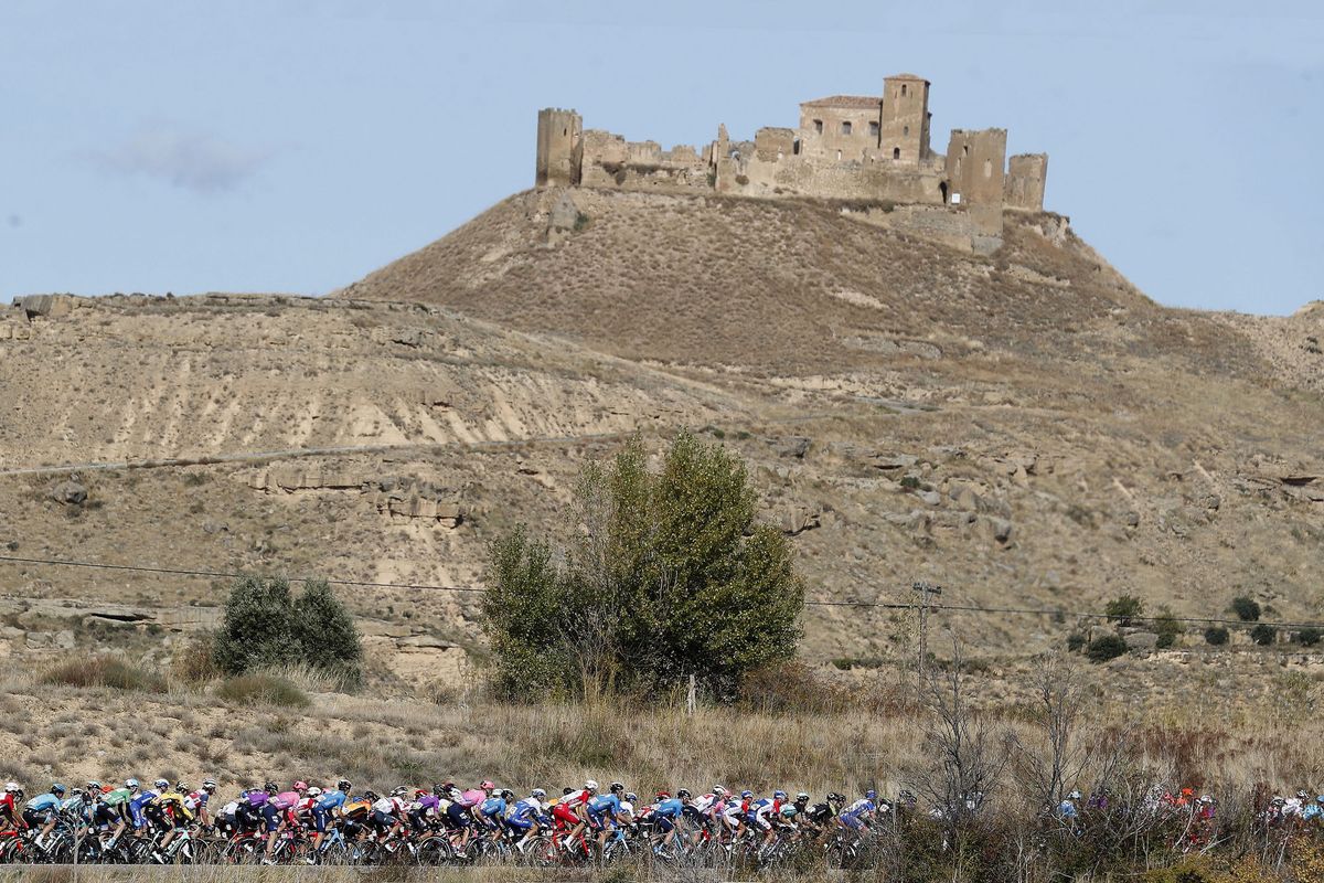 Cycling: Vuelta Espa&Atilde;&plusmn;a 2020 / Tour Spain 2020 / 5 Etapa / 5 Stage /
BUNCH / PELOTON / LANDSCAPE / PAISAJE /
Huesca - Sabi&Atilde;&plusmn;anigo (184,4 km) 24-10-2020/
Cycling: Vuelta Espa&Atilde;&plusmn;a 2020 / Tour Spain 2020 / 5 Etapa / 5 Stage /
&Acirc;&copy;PHOTOGOMEZSPORT2020