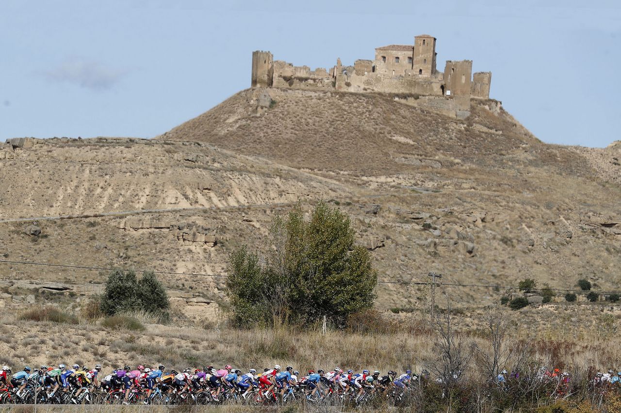 Cycling: Vuelta Espa&Atilde;&plusmn;a 2020 / Tour Spain 2020 / 5 Etapa / 5 Stage /
BUNCH / PELOTON / LANDSCAPE / PAISAJE /
Huesca - Sabi&Atilde;&plusmn;anigo (184,4 km) 24-10-2020/
Cycling: Vuelta Espa&Atilde;&plusmn;a 2020 / Tour Spain 2020 / 5 Etapa / 5 Stage /
&Acirc;&copy;PHOTOGOMEZSPORT2020