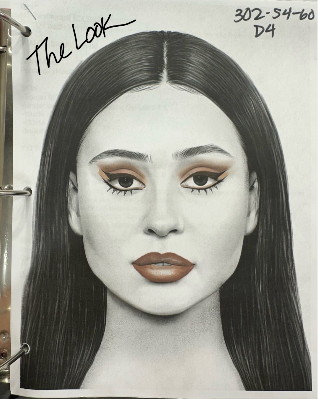 A face chart of Alexa Demie as her character Maddy Perez, created by Donni Davy for Euphoria season 3.