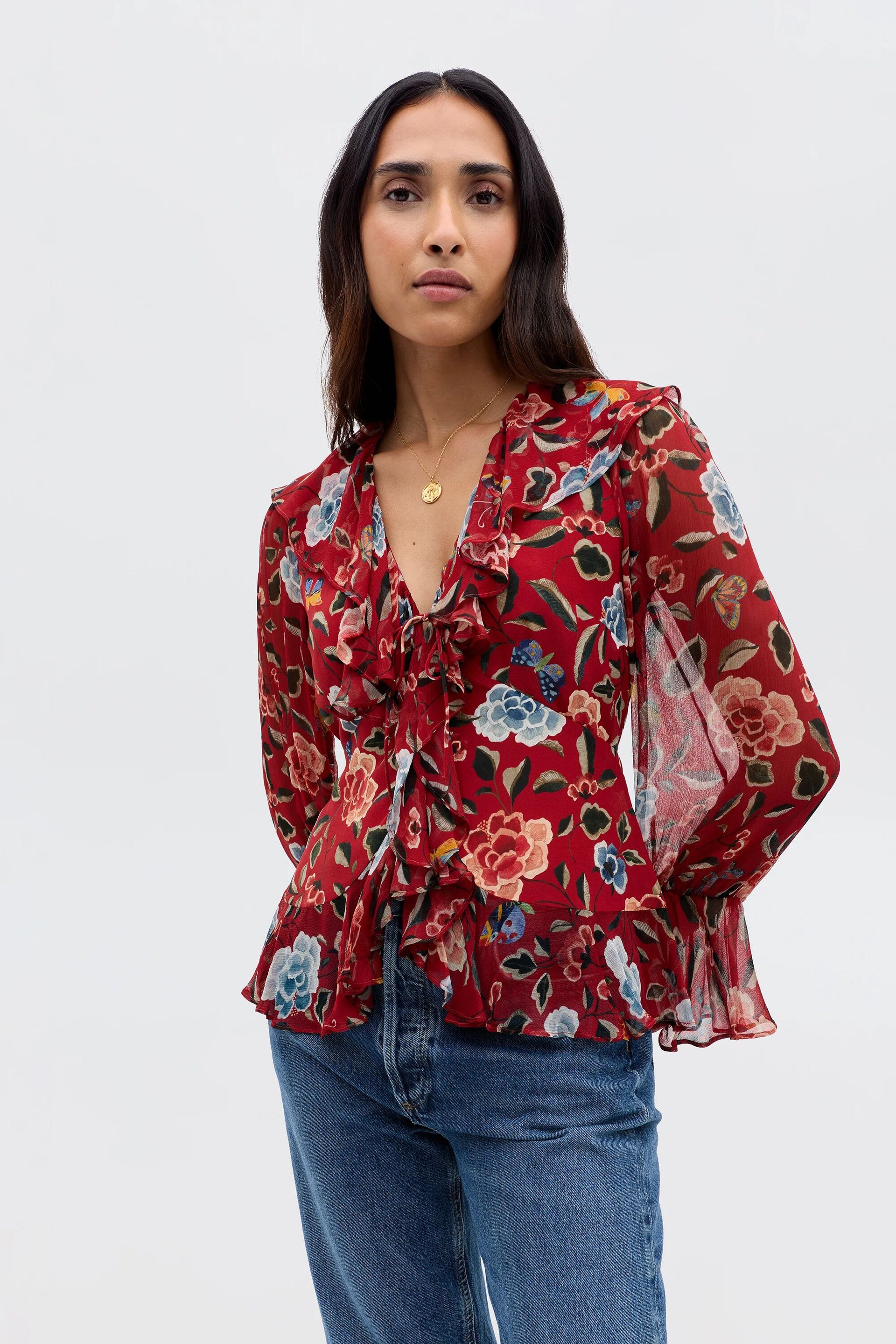 Ami - Butterfly Floral Burgundy