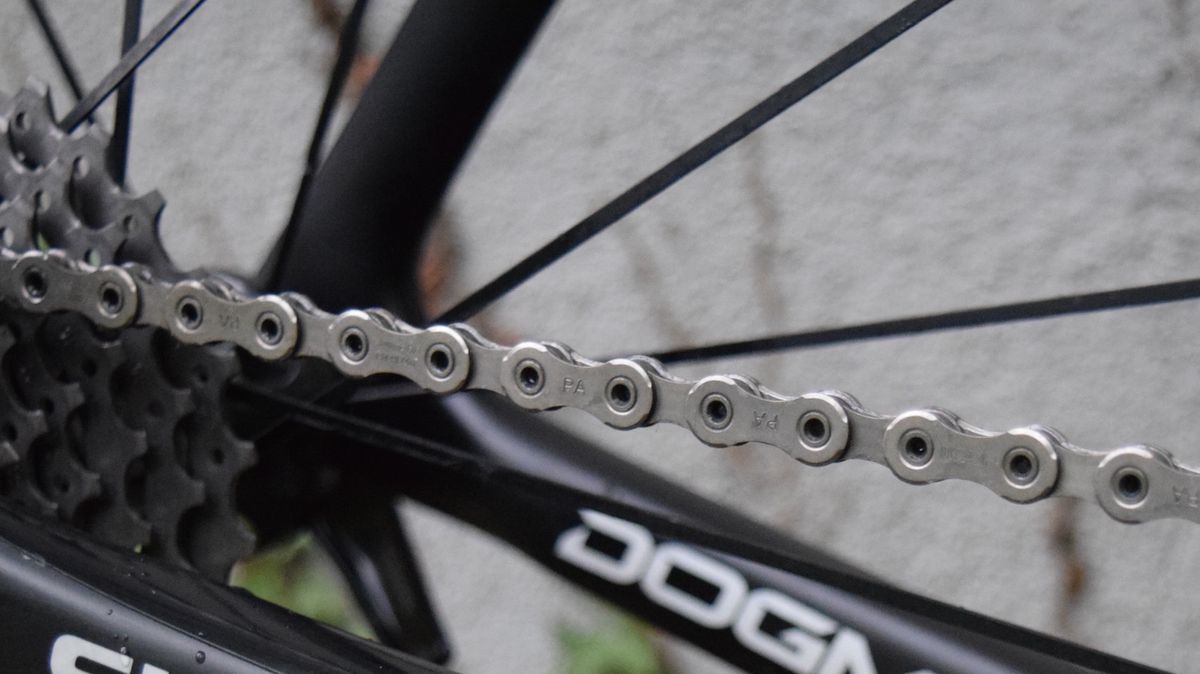 Shimano's Dura-Ace chains feature hollow link pins to reduce the overall weight