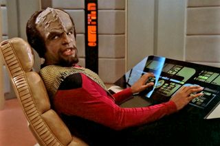 The Klingon Worf gained popularity as a crewmember in "Star Trek: The Next Generation" (1987-1994).