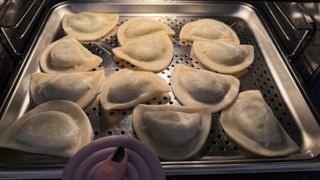 Smeg Combi Steam Oven steams pierogies