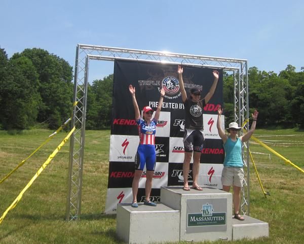 Women's super D podium at the Hoo Ha!