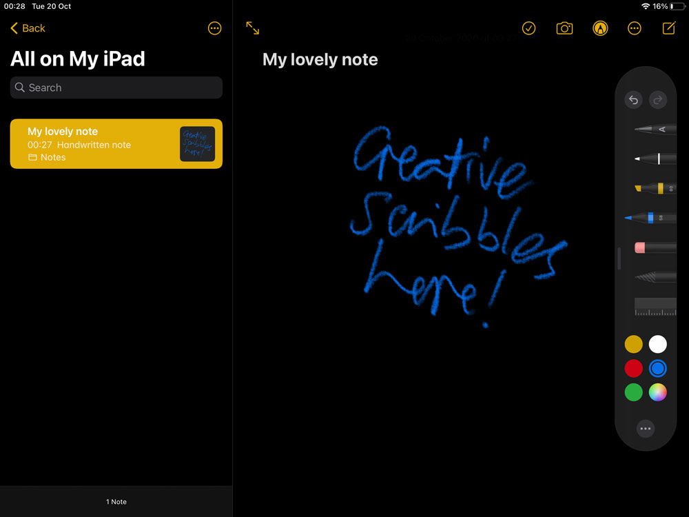 Handwriting on the iPad: Draw with finger