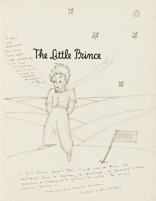 he Little Prince, with an inscription and illustration by Antoine de Saint-Exupéry (estimate: $100,000 - $150,000).