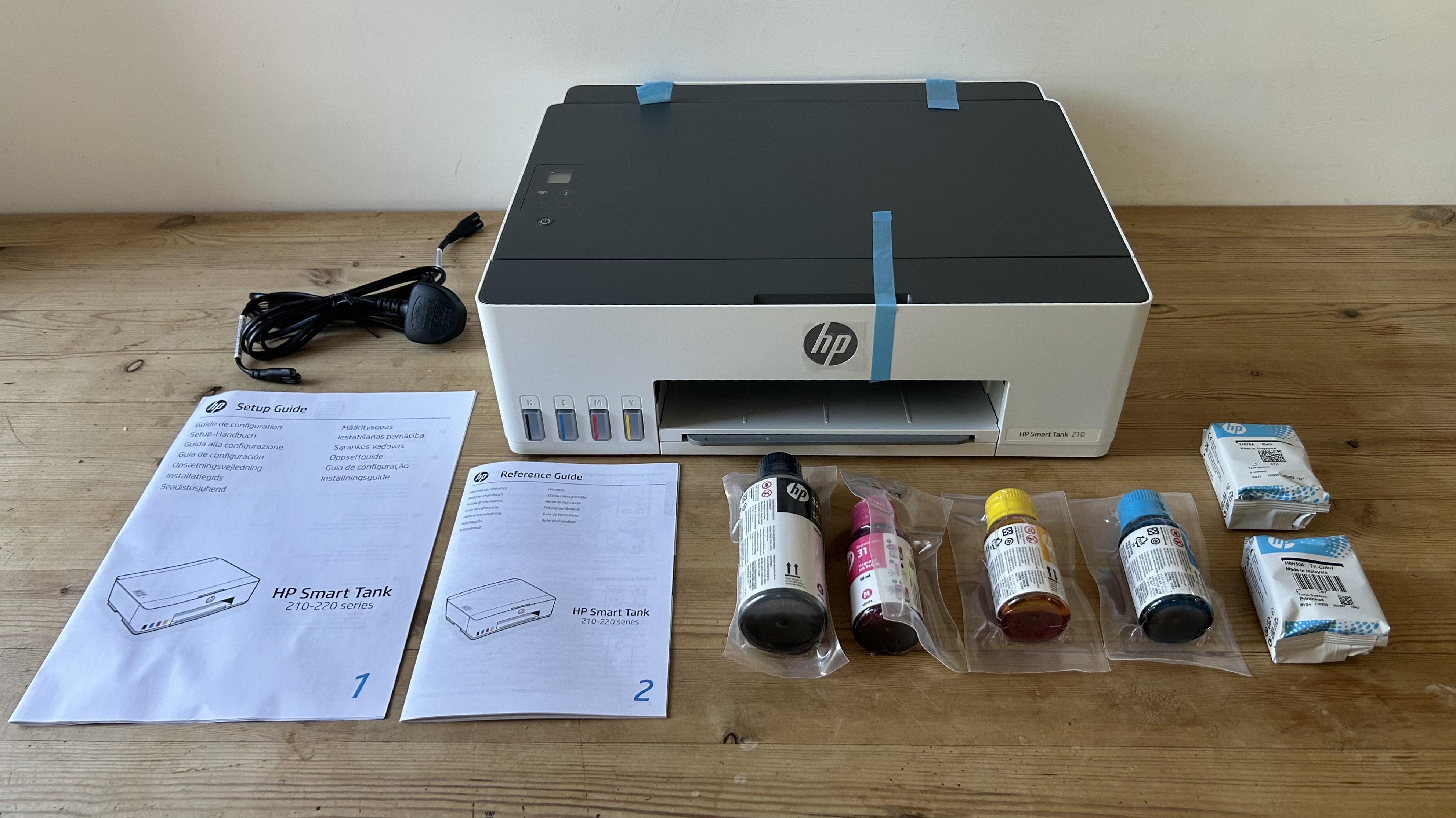 Testing out the HP Smart 210 printer in a home office