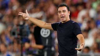 Barcelona coach Xavi during his side's LaLiga game against Getafe in August 2023.
