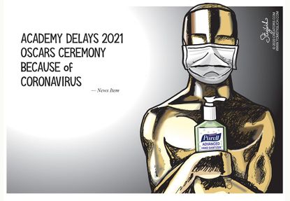Editorial Cartoon U.S. Academy Awards oscars coronavirus postponed
