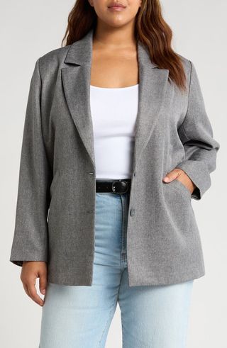 Herringbone Oversize Blazer