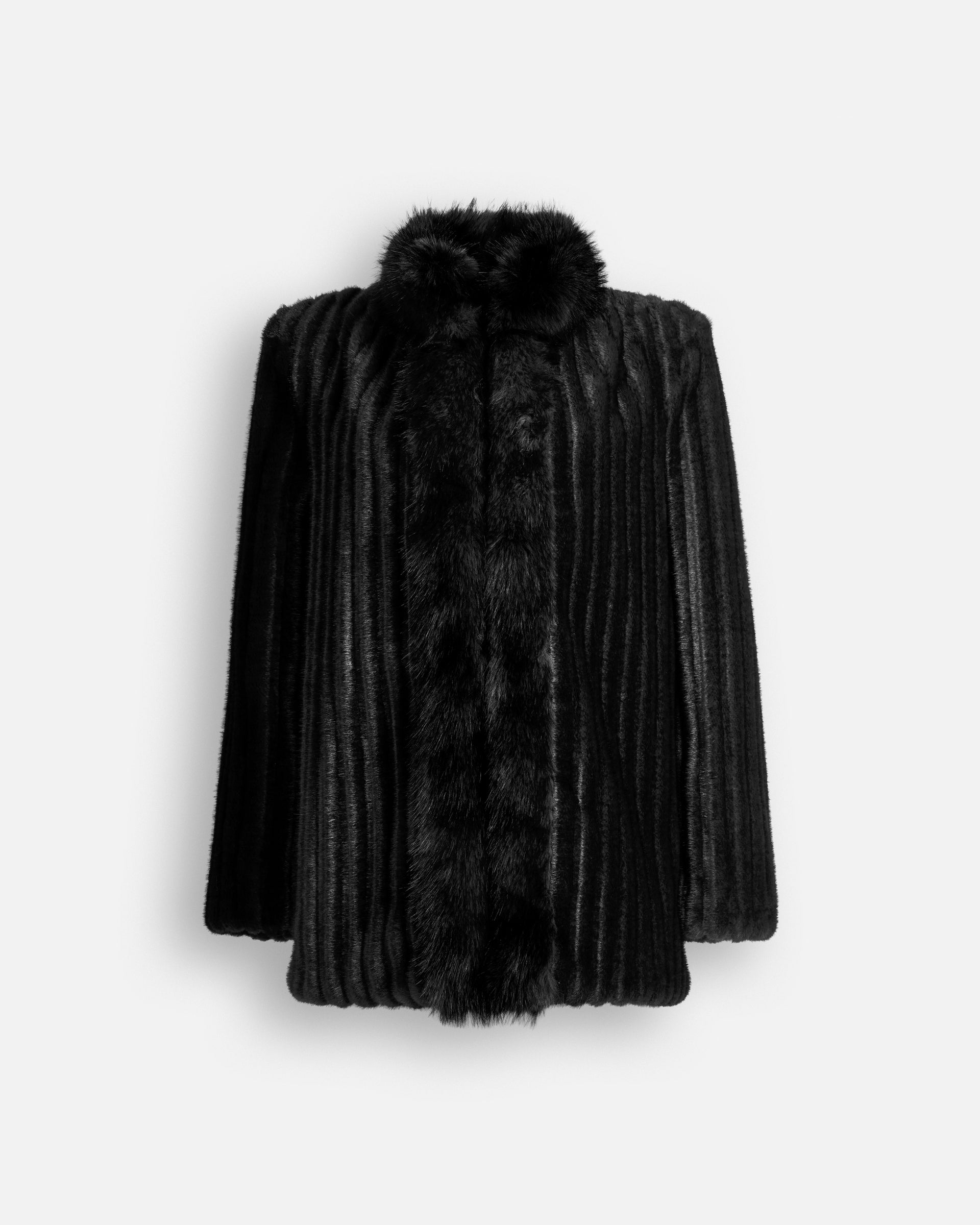Sienna Faux Fur Jacket - Black / Xxs
