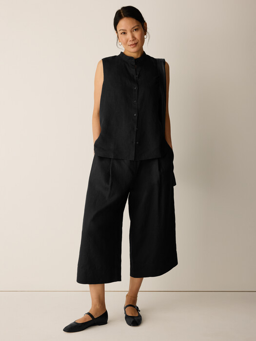 Organic Linen Pleated Culotte