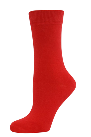 Comfortable New Casual Formal Ladies Women Rich Cotton Plain Ankle Socks, Red, 4-8 Uk, 37-42 Eu