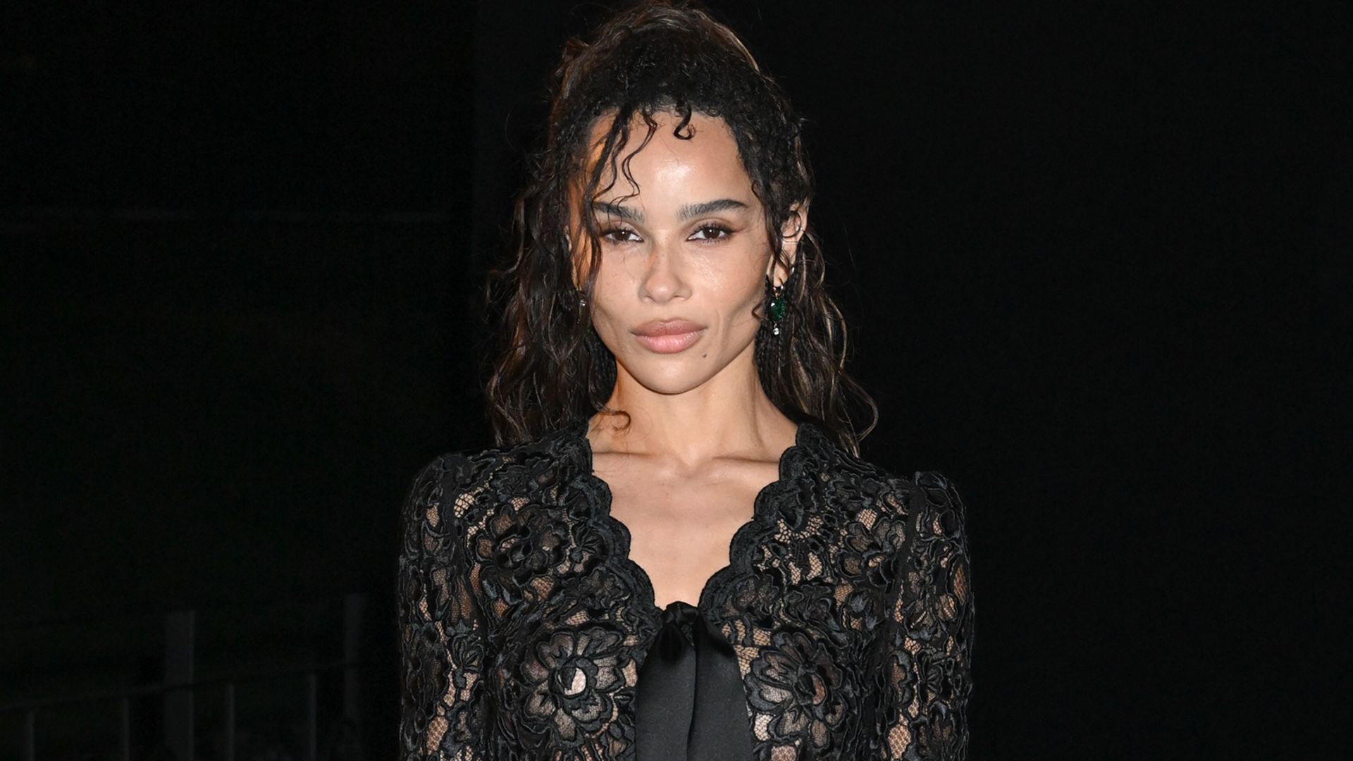 Zo&euml; Kravitz styled a sheer skirt set at the Saint Laurent Spring/Summer 2027 show during Paris Fashion Week, which resembled her 2026 Met Gala gown