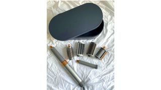 Everything you get in the Dyson Airwrap Multi-Styler Complete Long set, excluding the filter cleaning brush