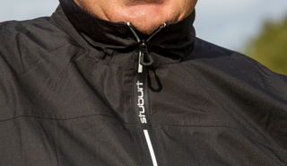 A close up of the Stuburt Leaden Lightweight Waterproof Jacket front zip