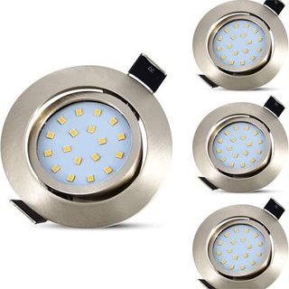 adjustable LED downlighters in chrome