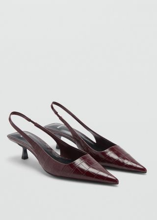 Crocodrile Kitten-Heel Shoes - Women | Mango Usa