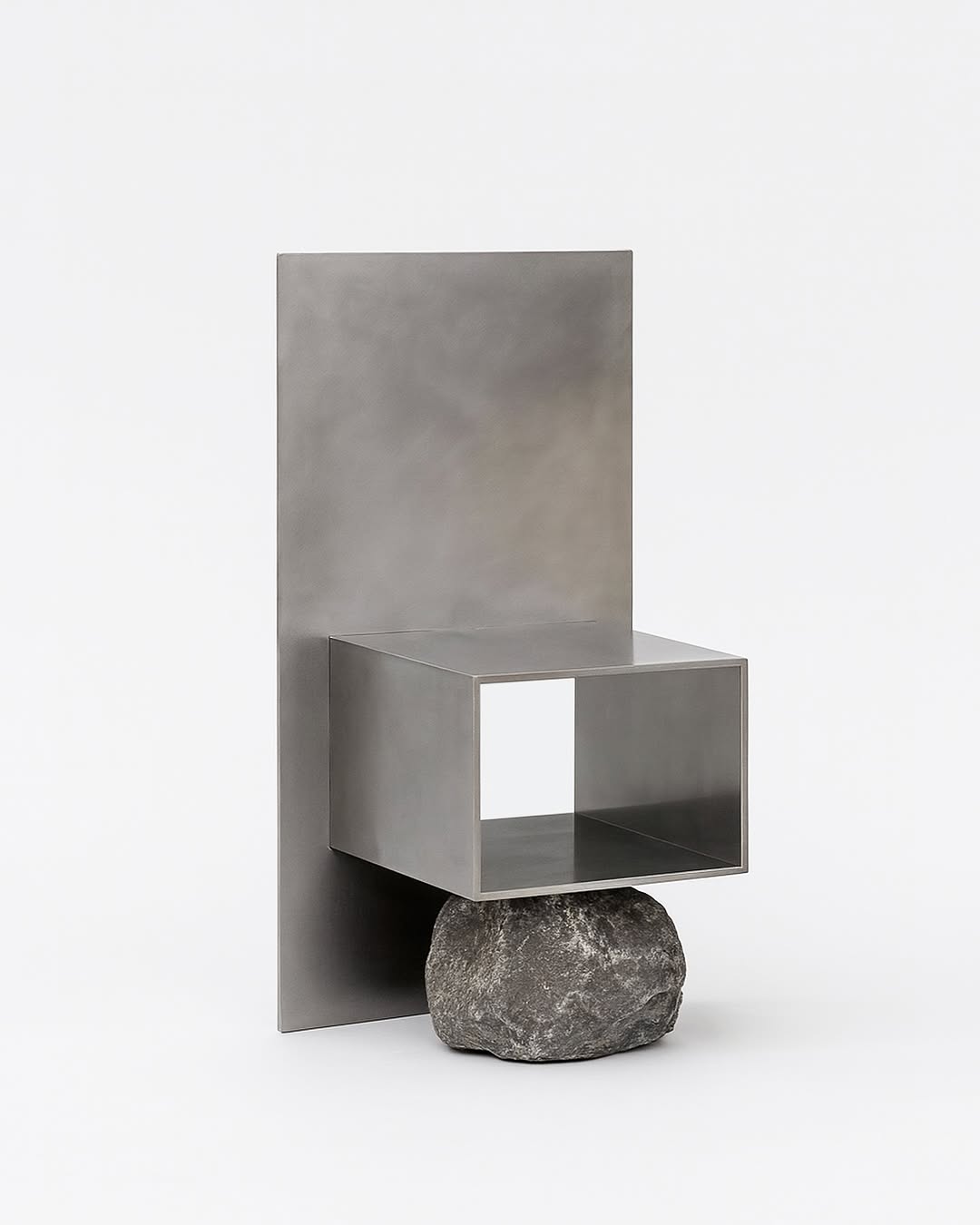 Lee Sisan stainless steel and stone chair