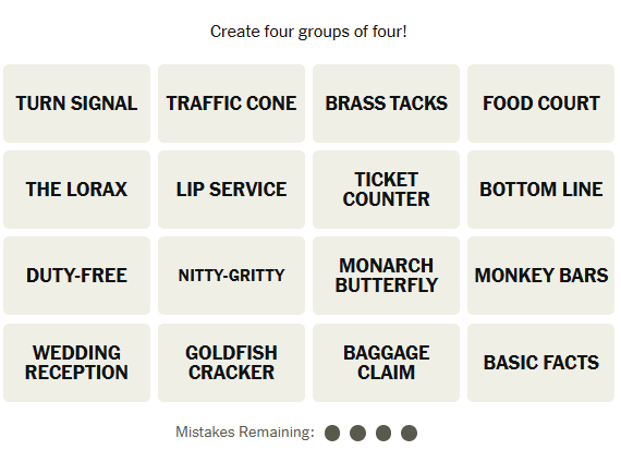 The New York Times Connections puzzle on Friday March 27, 2026