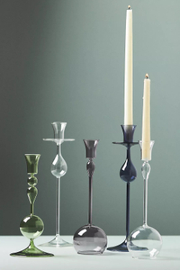 Anthropologie Rylee Borosilicate Glass Candlestick