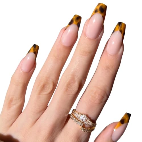 Paintlab Tortoise Chic Press on Nails, Long Coffin, 30ct
