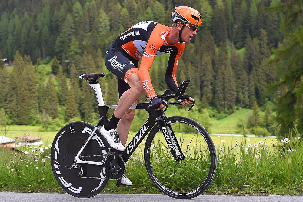 Stage 6 winner Pieter Weening in action at the Tour de Suisse time trial