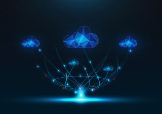 Multiple cloud symbol vector illustration, 2D cloud, 3D cloud, multi-cloud work connected data