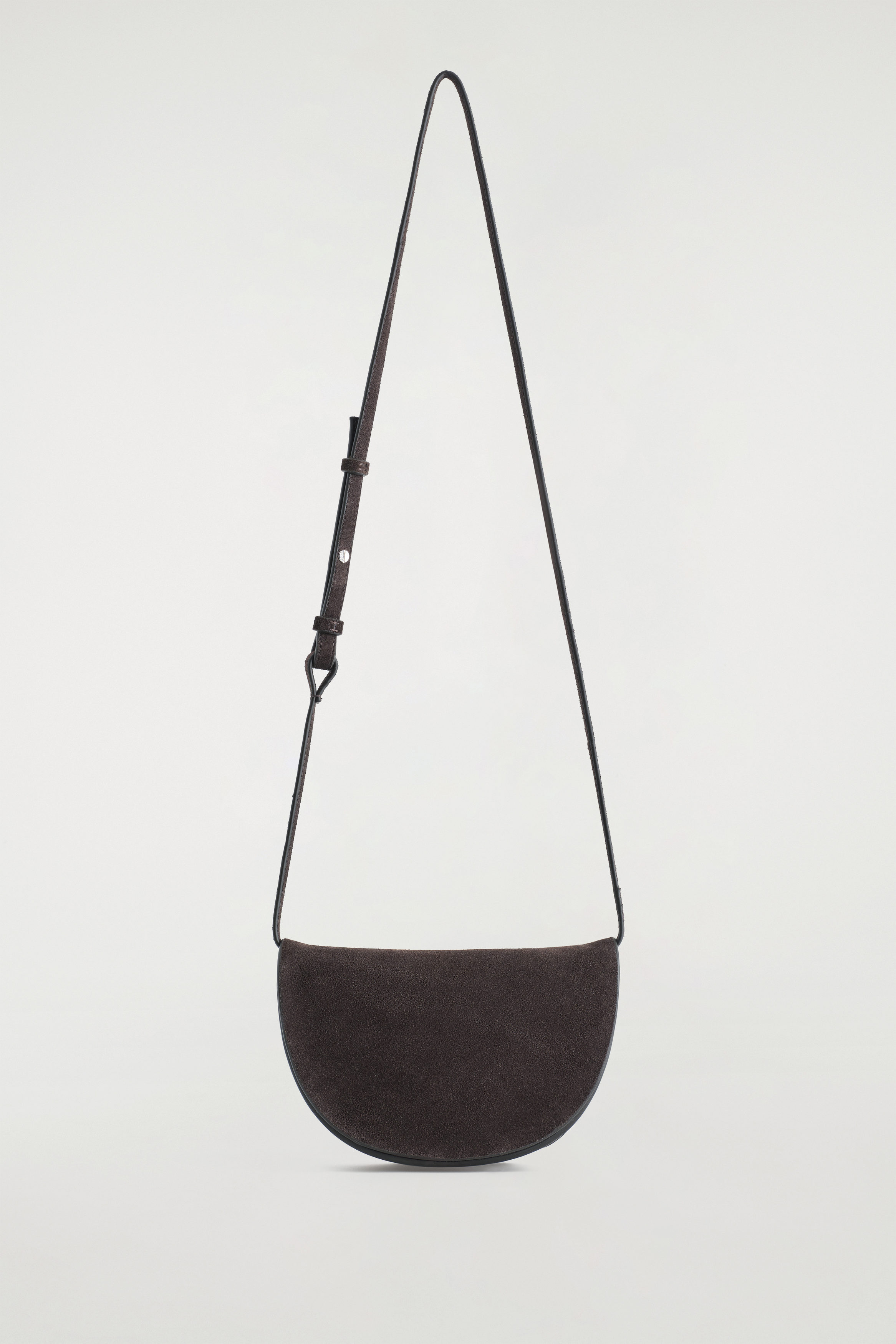 Curved Crossbody Bag - Suede