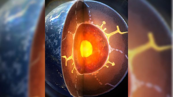 Water leaking into Earth's core may have birthed a mysterious layer that churns out crystals