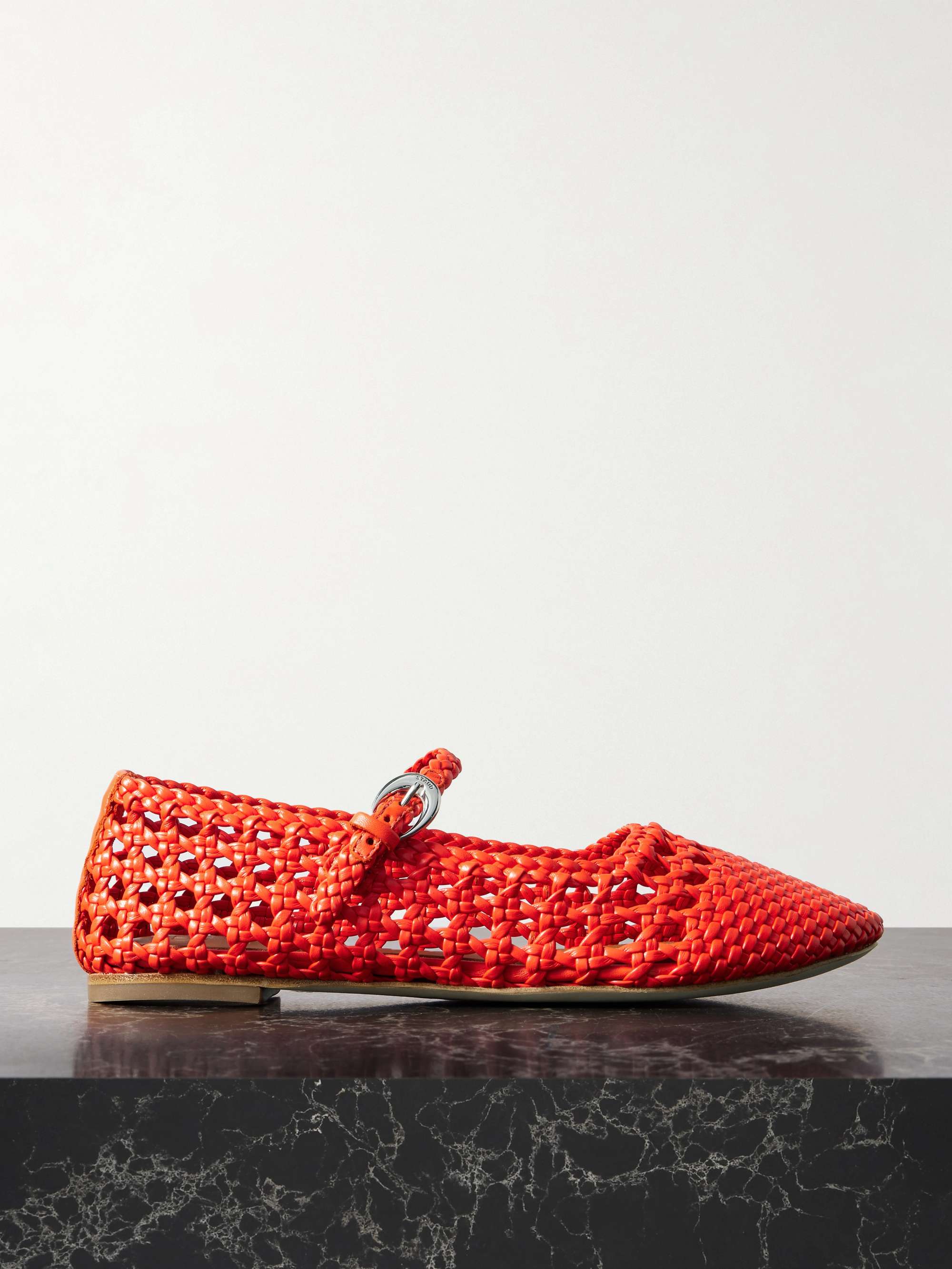Nell Woven Leather Mary Jane Ballet Flats