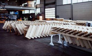 The assembled flights ready to be transported to London