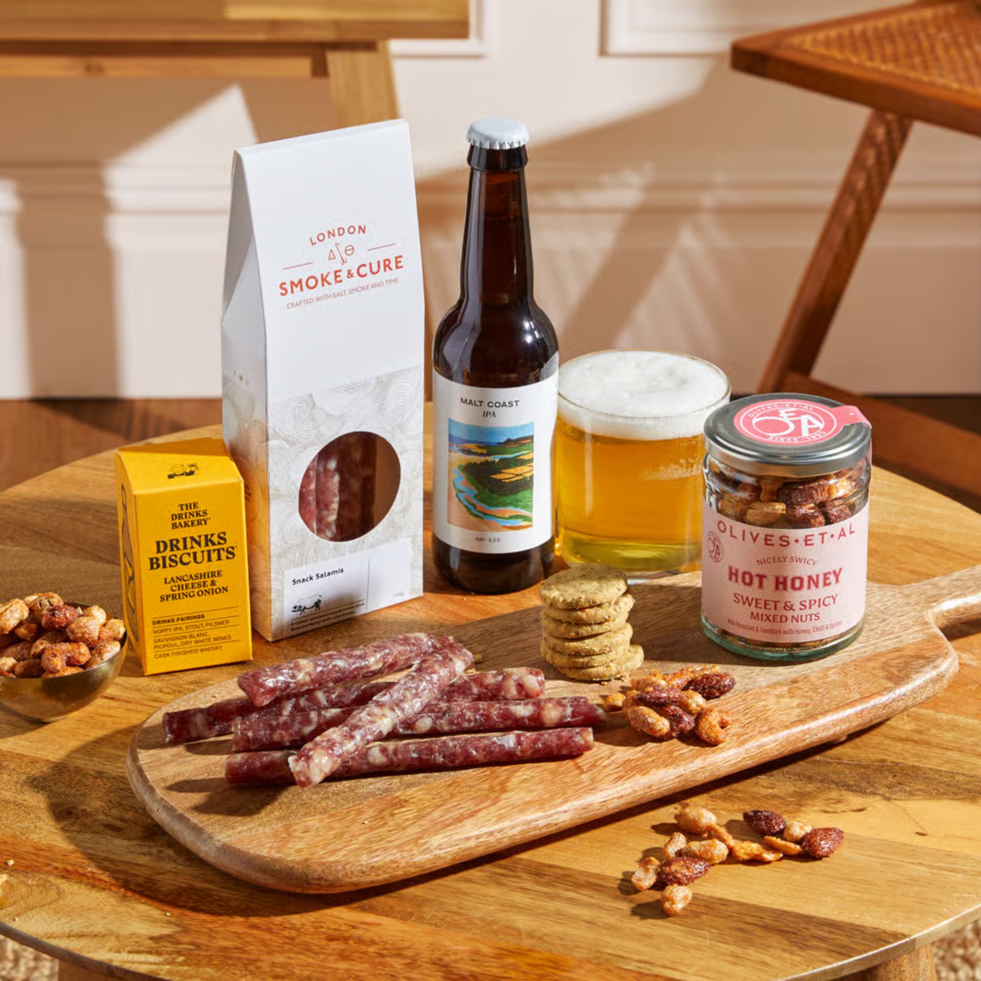Bloom &amp;amp; Wild Mini Father&amp;rsquo;s Day Hamper packed with savoury treats and a craft beer