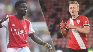 Bukayo Saka of Arsenal and James Ward-Prowse of Southampton could both feature in the Arsenal vs Southampton live stream