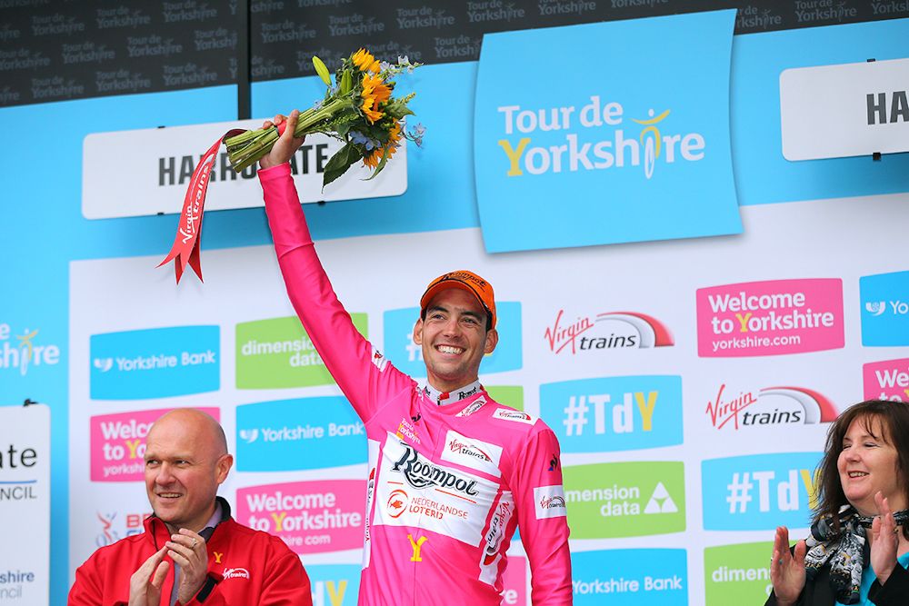 Etienne Van Empel leads the mountains competition at Tour de Yorkshire