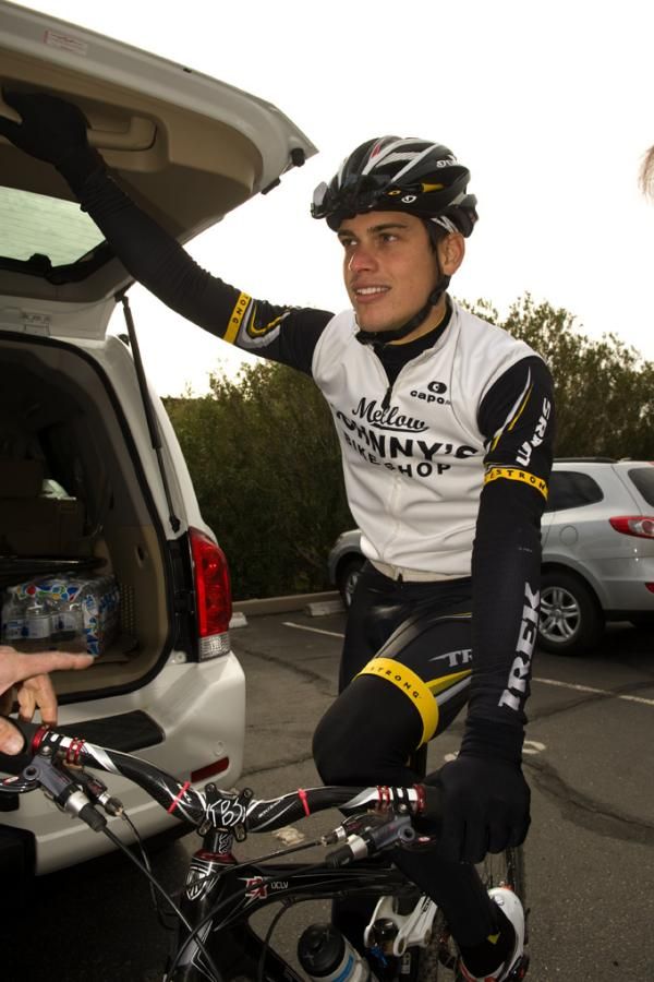Bjorn Selander on his mountain bike before the ride.