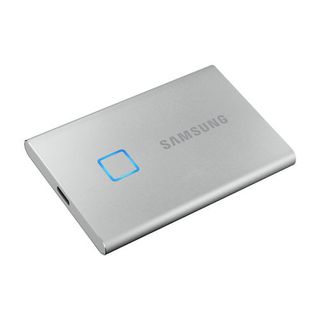 Samsung T7 Touch Portable SSD in silver