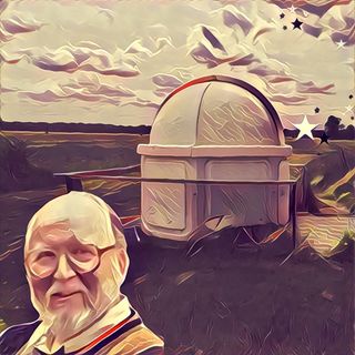 Portrait of Geoff Gaherty at Foxmead Observatory