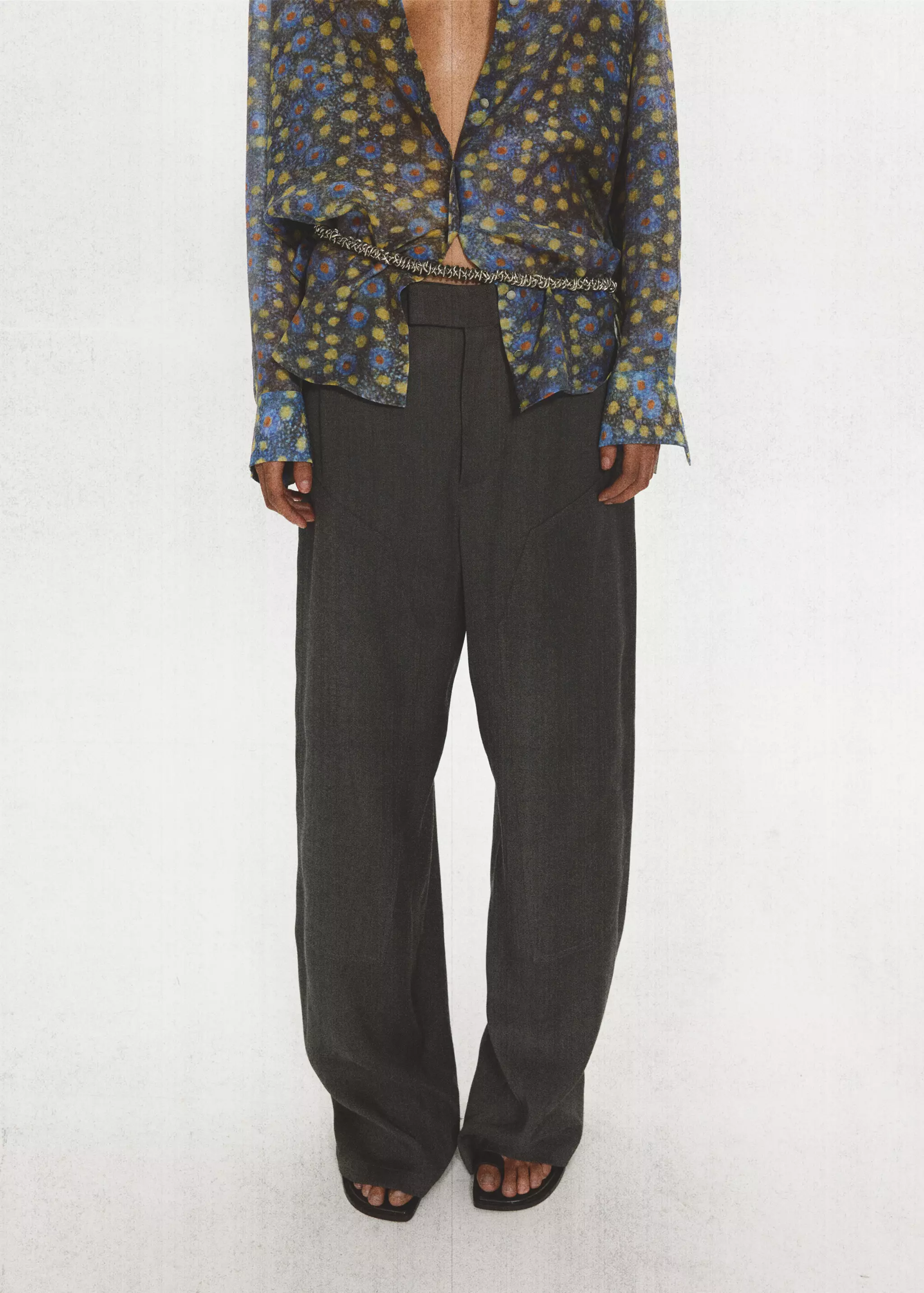 Straight Suit Pants with Stitching Detail - Women | Mango USA