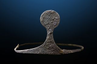 A silver tiara from a Spanish Bronze-Age tomb.