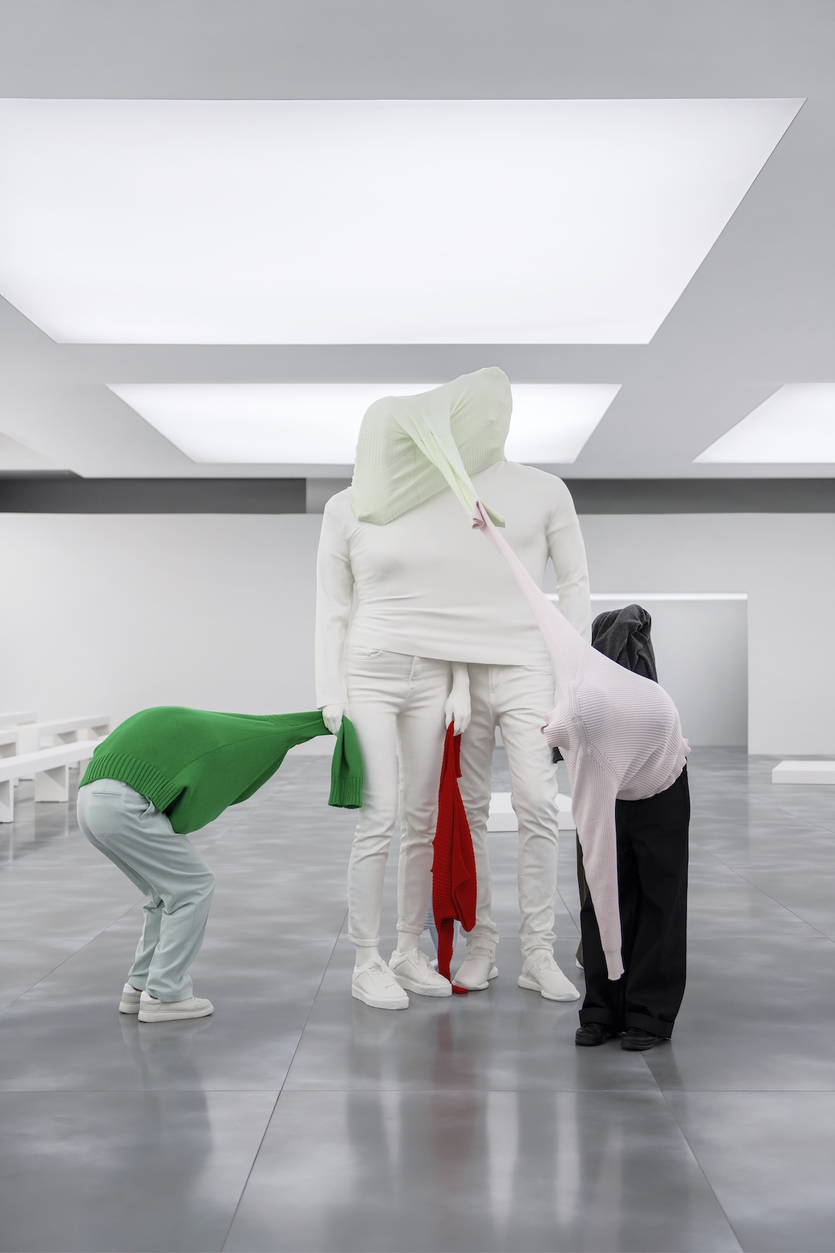 Erwin Wurm One-Minute Sculptures at Issey Miyake