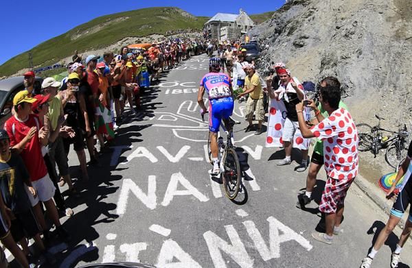 There were plenty of fans lining the roads in the Pyrenees to encourage the Tour peloton.